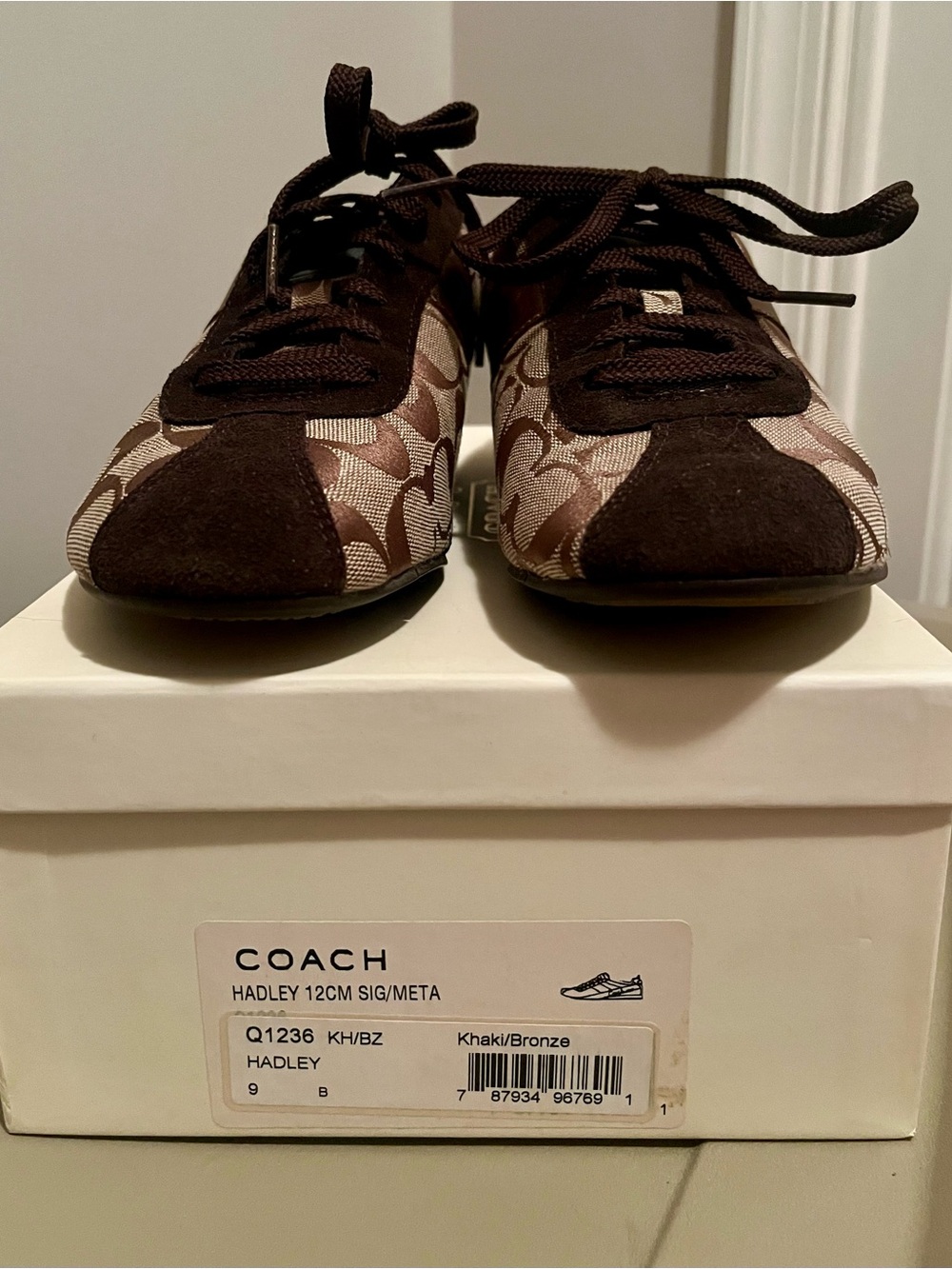 Coach Men's Brown Khaki Signature Lace-Up Sneakers